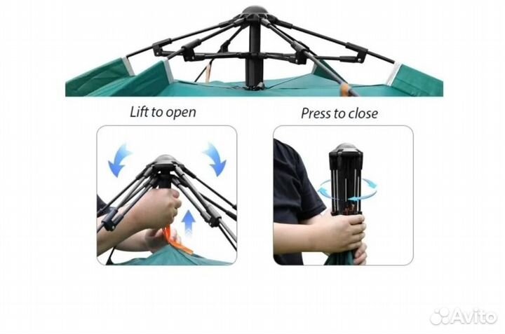 Палатка туристическая 4 местная автоматическая