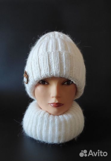 Двойная шапка из мериноса Extra fine и кашемира