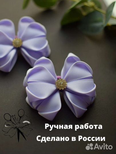 Сиреневый бант для волос