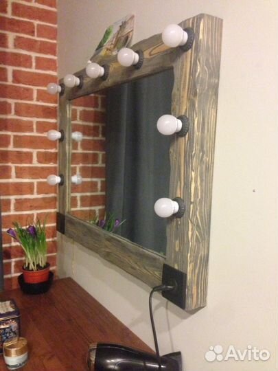 Зеркало гримерное лофт