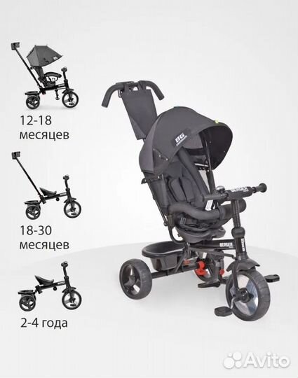 Велосипед трехколёсный с ручкой Werter Berger