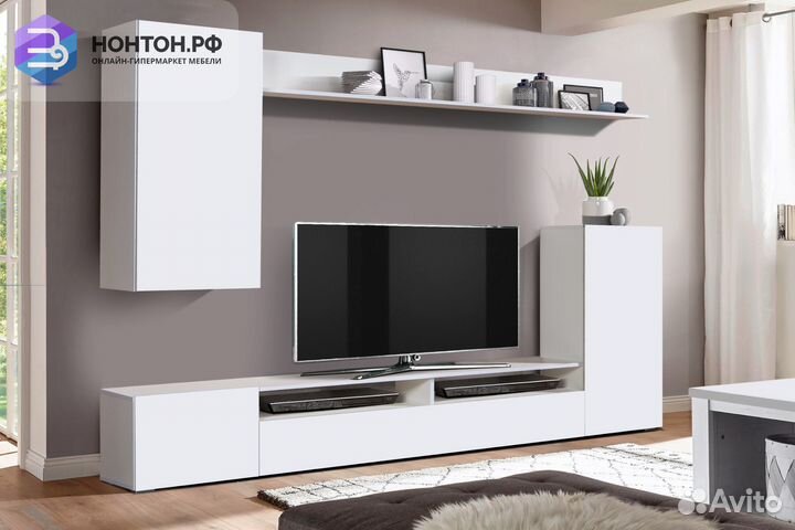 Стенка Прага-3 белый / белый глянец снег