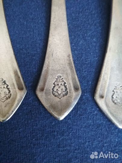 Вилки старинные посеребрённые 5шт