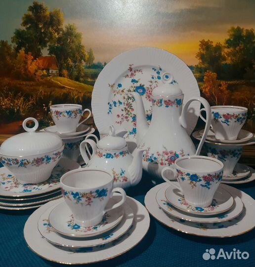 Чайно-кофейный сервиз.Ильменау.Мейсенский букет