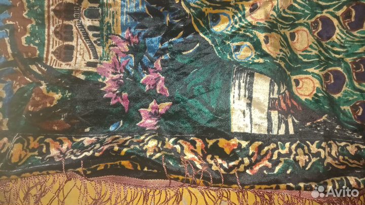 Ковер СССР плюш коврик павлины