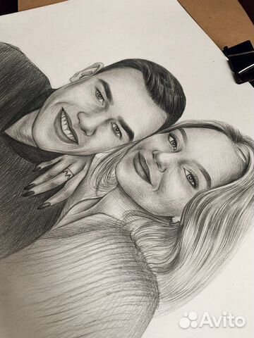 Портрет по фото карандашом/картина акрилом