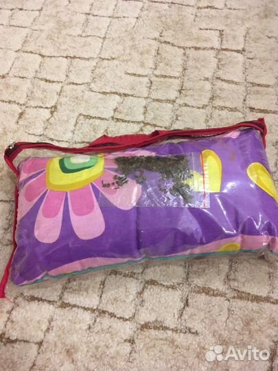 Подушка-валик с гречневой лузгой, 20х40 см