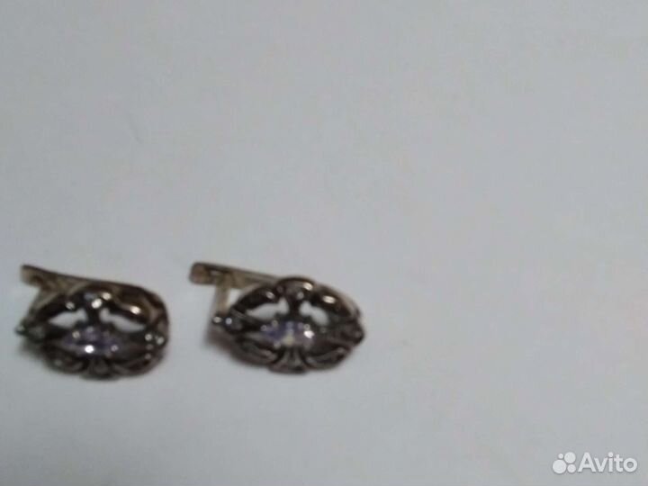 Серебряные серьги с цирконием