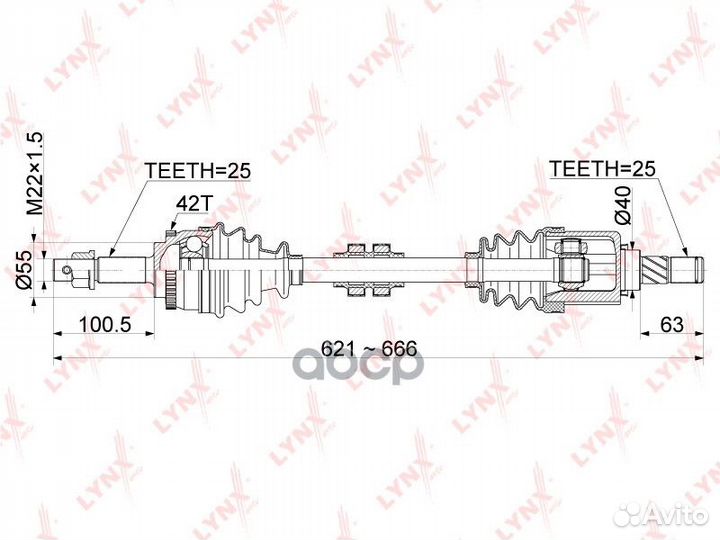 Привод в сборе перед лев CD1089A lynxauto