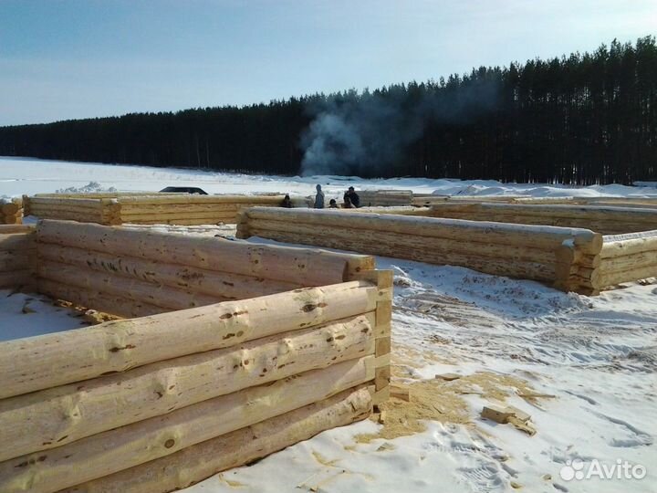Сруб дома баня из зимнего леса с доставкой