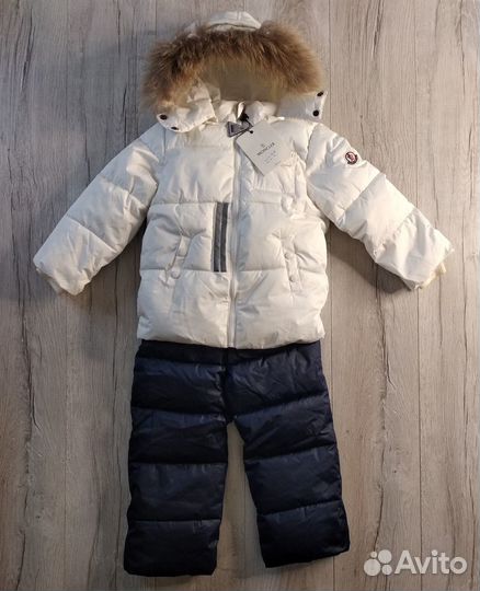 Комплект зимний Moncler бело-синий (116)