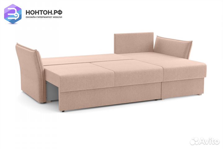 Диван угловой еврокнижка Бруклин бежевый