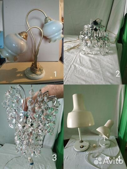 Лампа настольная, бра, плафоны