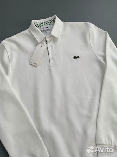 Свитшот lacoste на пуговицах белый