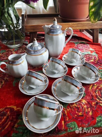 Кофейный сервиз дулево золото СССР