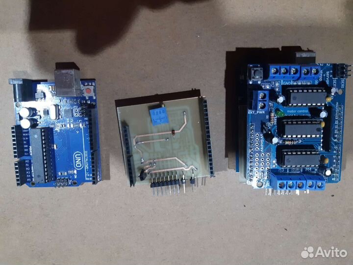 Arduino UNO сборка из трёх плат L293D