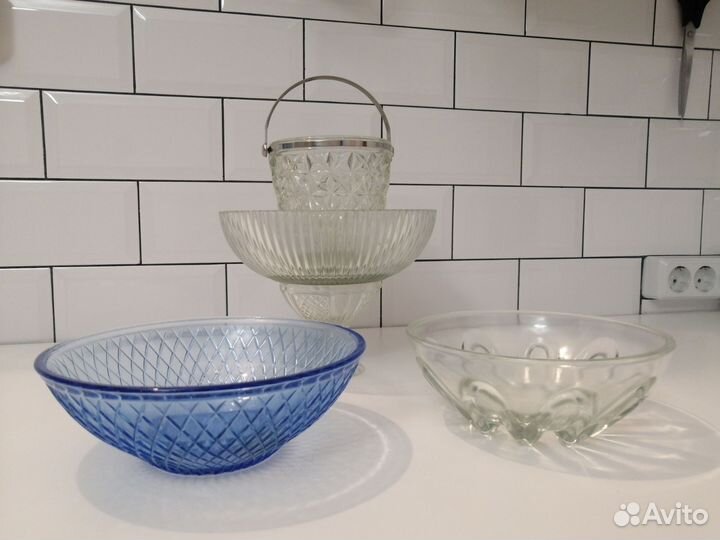 Салатники/конфетницы цветное и прозрачное стекло