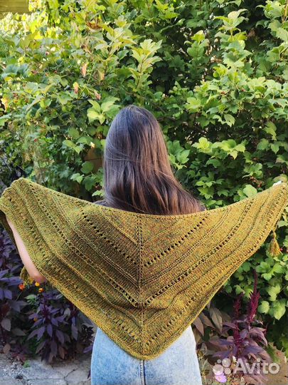 Шарф ручной вязки, бактус, шаль, косынка