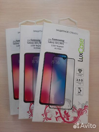 Защитное стекло на samsung A01/M01