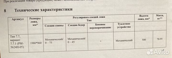 Кровать для лежачих больных с электроприводом