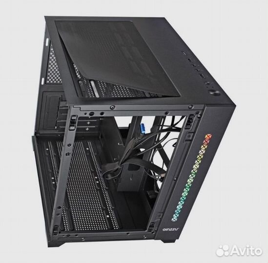 Корпус Ginzzu V300 mATX кубик, RGB подсветка