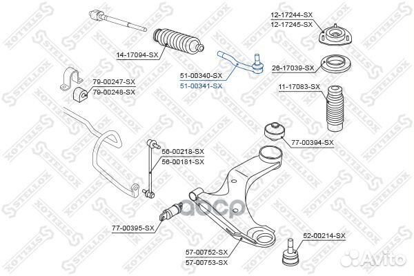 Наконечник рулевой правый nissan qashqa перед S