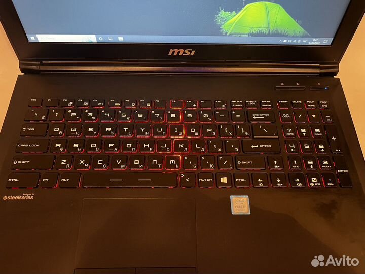 Игровой ноутбук msi i7/gtx 1050 ti