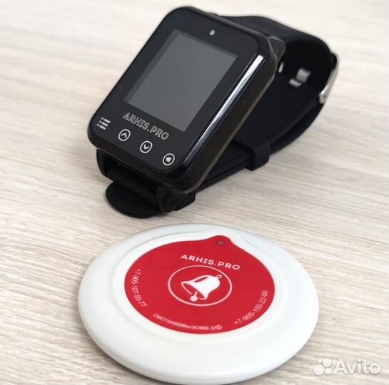 Влагозащищенный пейджер, кнопка вызова официанта