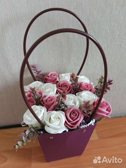 Букет из мыльных роз