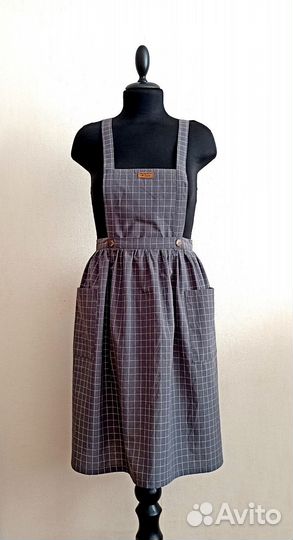 Фартук серый. Ручная работа