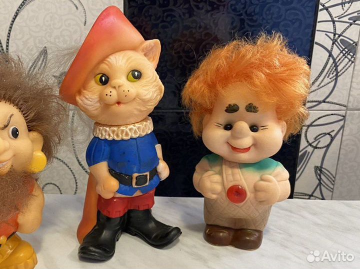 Резиновая игрушка СССР Бармалей карлсон кот в сапо