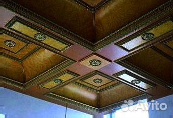 Деревянный потолок из массива дерева