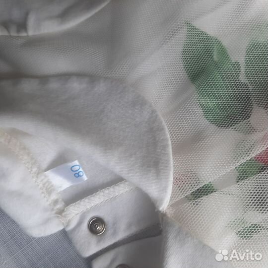 Праздничное крестильное платье боди на 80