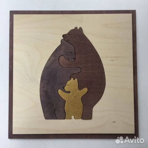 Пазл медведи/Декор из дерева/Картина на стену