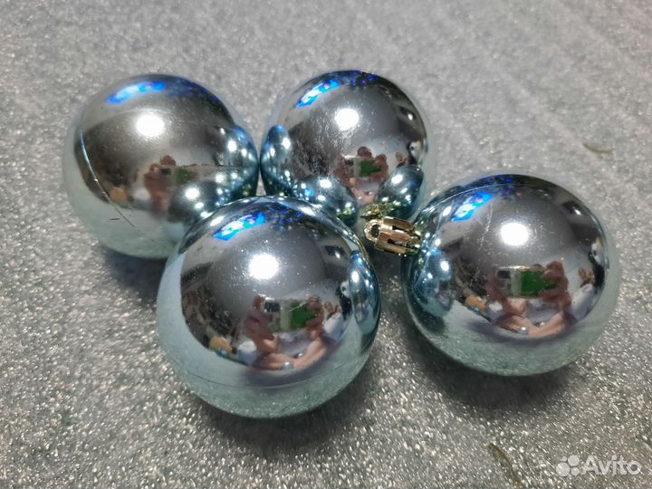 Елочные игрушки, 6 см, голубые