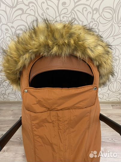 Накидка на коляску с меховой опушкой