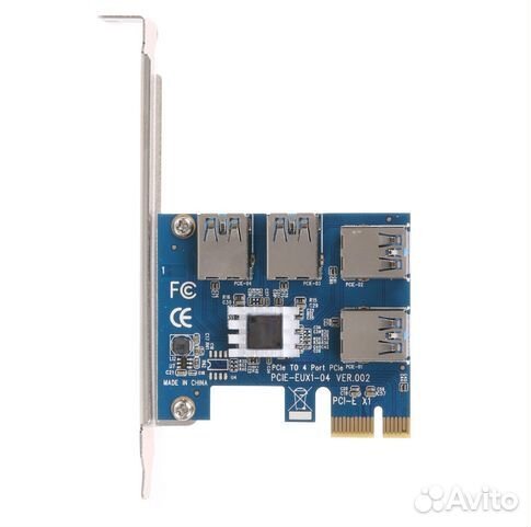 Рейзер-коммуникатор PCI-e 1 to 4 Riser sata-molex
