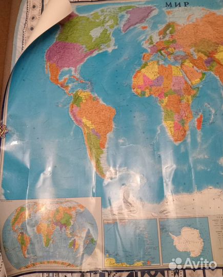 Карта мира политич 2016г в 115х155 бумага ламинир