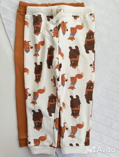 Штаны с начёсом, джоггеры для малышей 2 штуки