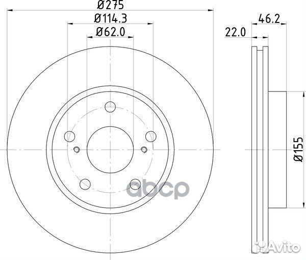 Диск тормозной перед ND1022K nisshinbo