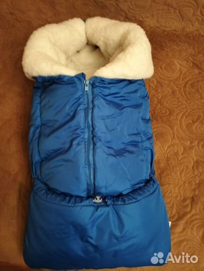 Зимний конверт в коляску на овчине