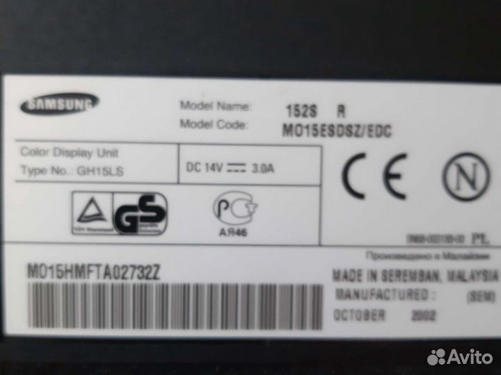 Монитор Samsung syncmaster152