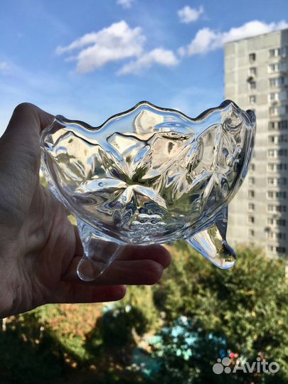 Сахарница Конфетница Стеклянная ваза на ножках