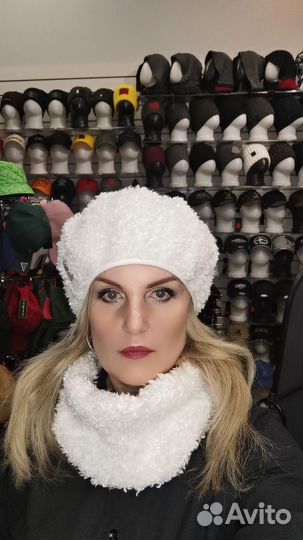 Комплект берет и снуд из эко меха