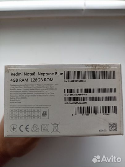 Xiaomi Redmi Note 8, 4/128 ГБ