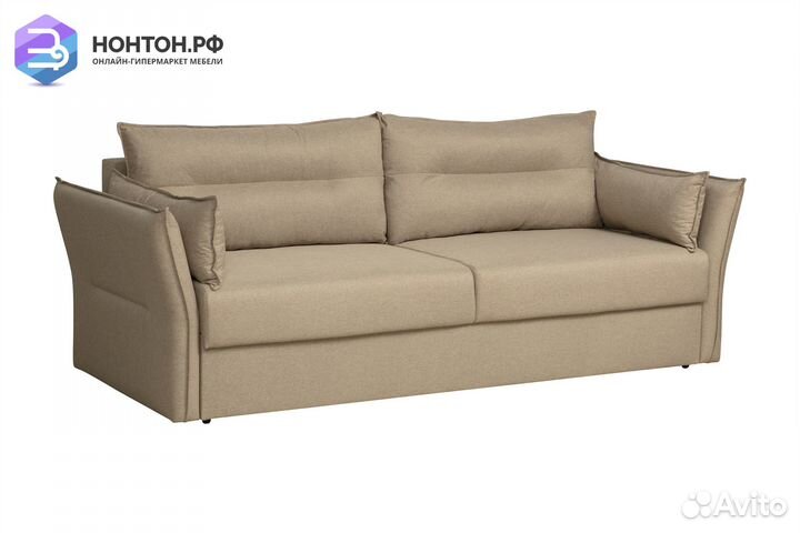 Диван еврокнижка Бруклин 3-х местный темно-бежевый