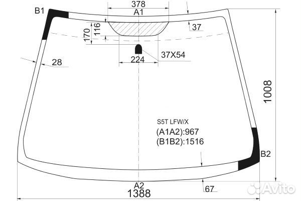 Лобовое стекло Honda Civic VII 3D HB 2001-05