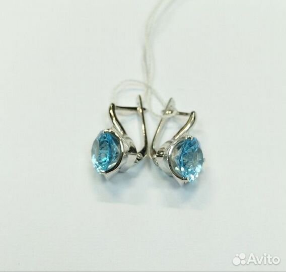 Золотые серьги с топазом