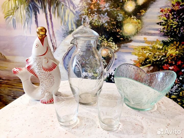 Кувшин старинный, графин Рыбка