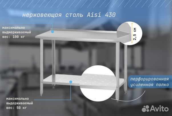 Стол из нержавеющей стали новый